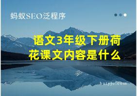 语文3年级下册荷花课文内容是什么