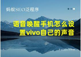 语音唤醒手机怎么设置vivo自己的声音