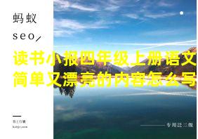 读书小报四年级上册语文简单又漂亮的内容怎么写