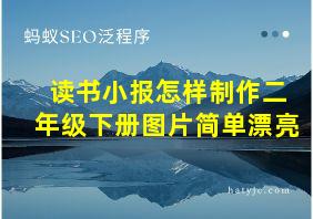 读书小报怎样制作二年级下册图片简单漂亮