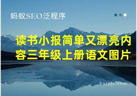 读书小报简单又漂亮内容三年级上册语文图片