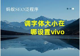 调字体大小在哪设置vivo