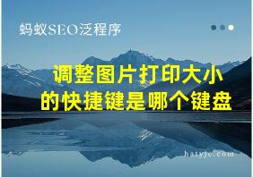 调整图片打印大小的快捷键是哪个键盘