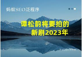 谭松韵将要拍的新剧2023年