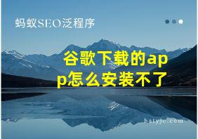 谷歌下载的app怎么安装不了