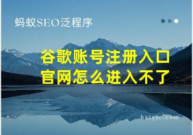 谷歌账号注册入口官网怎么进入不了