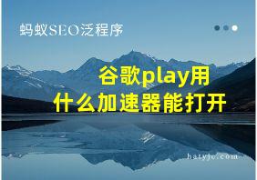 谷歌play用什么加速器能打开