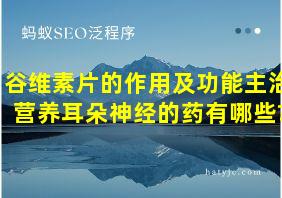 谷维素片的作用及功能主治营养耳朵神经的药有哪些?