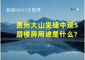 贵州大山夹缝中现5层楼房用途是什么?