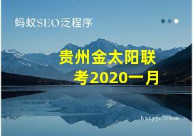 贵州金太阳联考2020一月