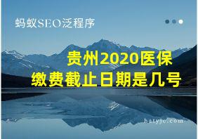 贵州2020医保缴费截止日期是几号