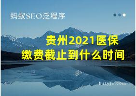 贵州2021医保缴费截止到什么时间