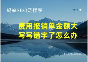 费用报销单金额大写写错字了怎么办