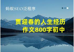 贾迎春的人生经历作文800字初中