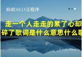 走一个人走走的累了心却碎了歌词是什么意思什么歌