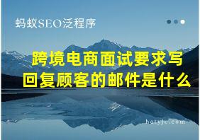 跨境电商面试要求写回复顾客的邮件是什么