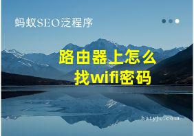 路由器上怎么找wifi密码