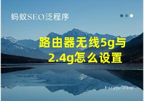 路由器无线5g与2.4g怎么设置