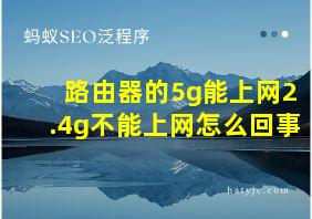 路由器的5g能上网2.4g不能上网怎么回事