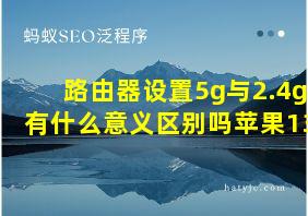 路由器设置5g与2.4g有什么意义区别吗苹果13