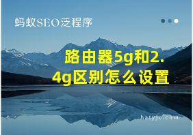 路由器5g和2.4g区别怎么设置