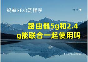 路由器5g和2.4g能联合一起使用吗