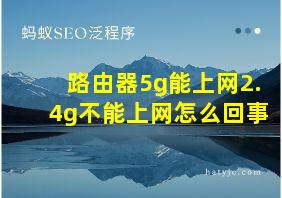 路由器5g能上网2.4g不能上网怎么回事