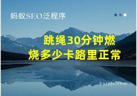 跳绳30分钟燃烧多少卡路里正常