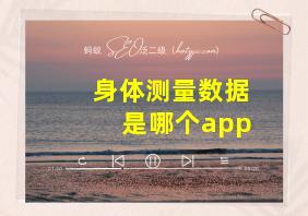 身体测量数据是哪个app