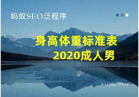 身高体重标准表2020成人男