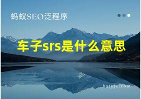 车子srs是什么意思