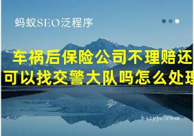 车祸后保险公司不理赔还可以找交警大队吗怎么处理