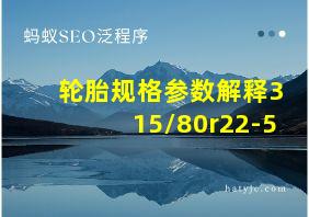 轮胎规格参数解释315/80r22-5