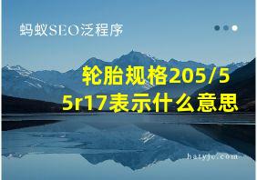 轮胎规格205/55r17表示什么意思