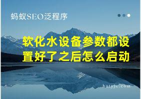 软化水设备参数都设置好了之后怎么启动