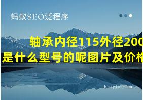 轴承内径115外径200是什么型号的呢图片及价格