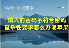 输入的密码不符合密码复杂性要求怎么办呢苹果