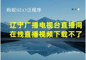 辽宁广播电视台直播间在线直播视频下载不了