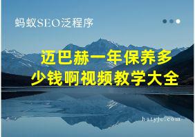 迈巴赫一年保养多少钱啊视频教学大全