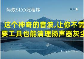 这个神奇的音波,让你不需要工具也能清理扬声器灰尘