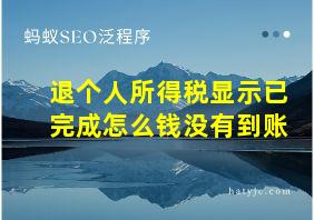 退个人所得税显示已完成怎么钱没有到账