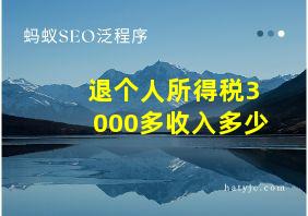 退个人所得税3000多收入多少