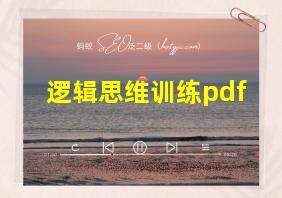 逻辑思维训练pdf