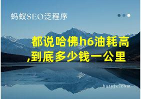 都说哈佛h6油耗高,到底多少钱一公里