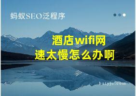 酒店wifi网速太慢怎么办啊