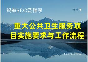 重大公共卫生服务项目实施要求与工作流程