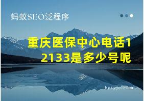 重庆医保中心电话12133是多少号呢