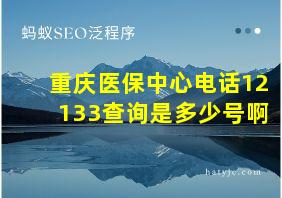 重庆医保中心电话12133查询是多少号啊