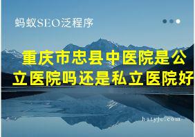 重庆市忠县中医院是公立医院吗还是私立医院好