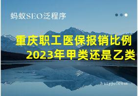 重庆职工医保报销比例2023年甲类还是乙类